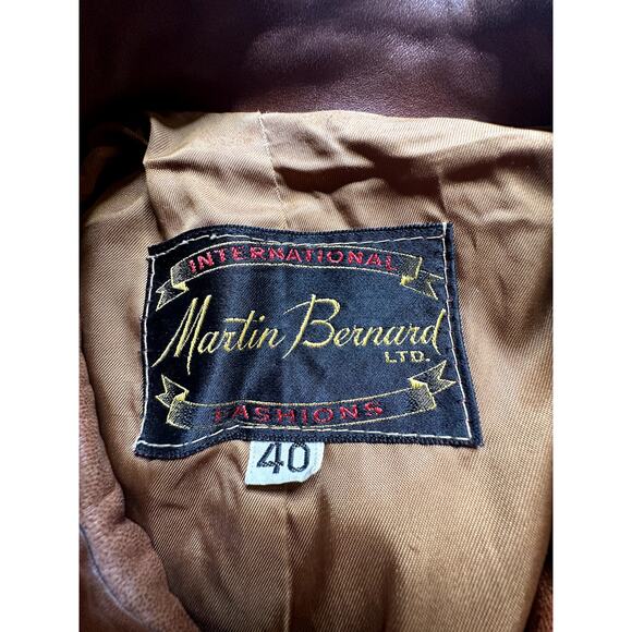 Vintage 1960's Boho Brown Woodstock Style Leather Jacket Size 40 - Picture 3 of 4